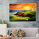 Turnberry Golf Club Alisa Course In Sunset Painting, Framed Canvas Prints Wall Art Decor, Floating Frame