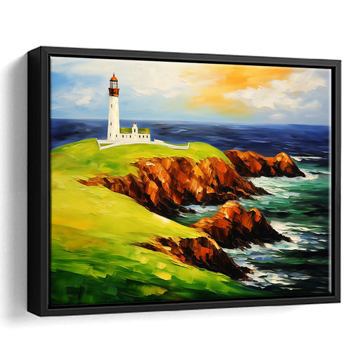 Turnberry Golf Club Alisa Course Painting Art, Framed Canvas Prints Wall Art Decor, Floating Frame