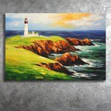 Turnberry Golf Club Alisa Course Painting Art Canvas Prints Wall Art, Painting Art Home Decor