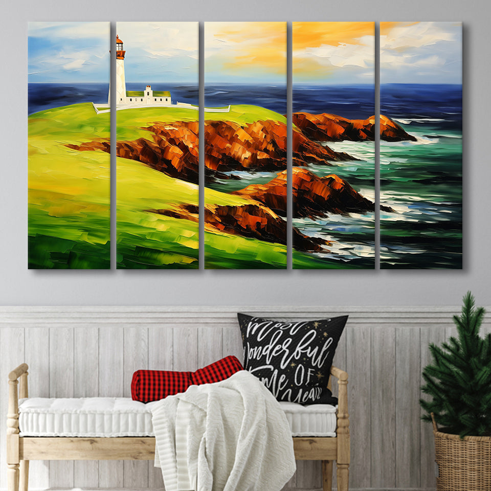 Turnberry Golf Club Alisa Course Painting Art,5 Panel Extra Large Canvas Prints Wall Art Decor