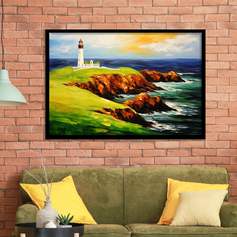 Turnberry Golf Club Alisa Course Painting Art Framed Art Prints Wall Decor, Framed Painting Art