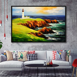 Turnberry Golf Club Alisa Course Painting Art, Framed Canvas Prints Wall Art Decor, Floating Frame