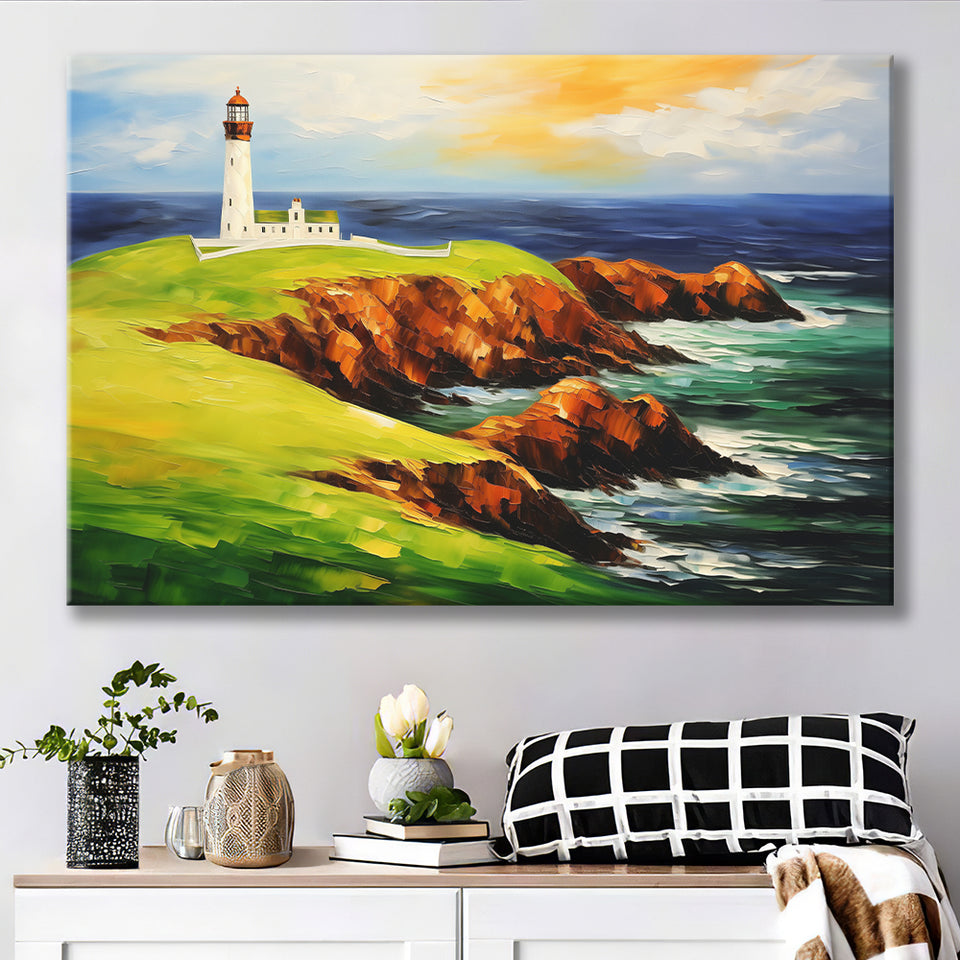 Turnberry Golf Club Alisa Course Painting Art Canvas Prints Wall Art, Painting Art Home Decor