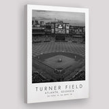 Turner Field Atlanta Braves Baseball Lovers Black And White Art Canvas Prints Wall Art Home Decor