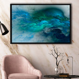 Turquoise Abstract Framed Canvas Prints Wall Art Decor, Framed Picture, Floating Frame