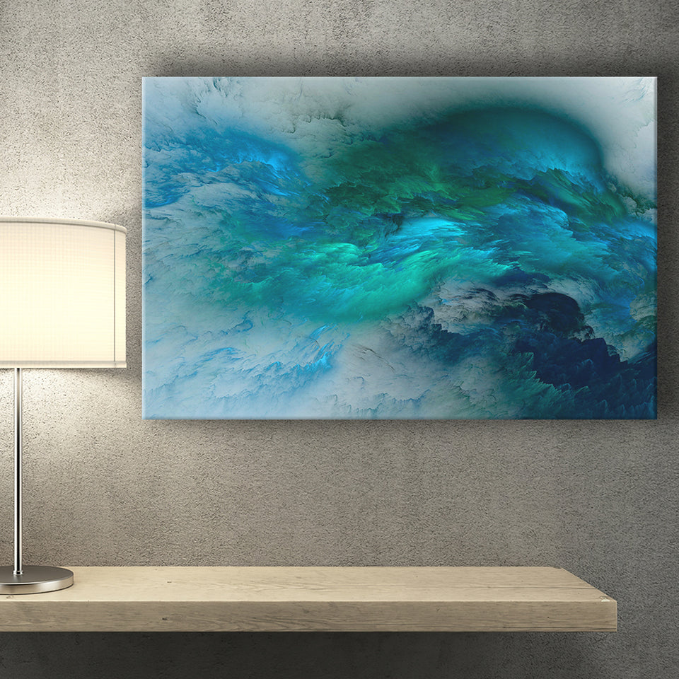 Turquoise Abstract Canvas Prints Wall Art Decor - Painting Canvas,Home Decor, Ready to Hang