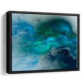 Turquoise Abstract Framed Canvas Prints Wall Art Decor, Framed Picture, Floating Frame