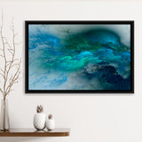 Turquoise Abstract Framed Canvas Prints Wall Art Decor, Framed Picture, Floating Frame