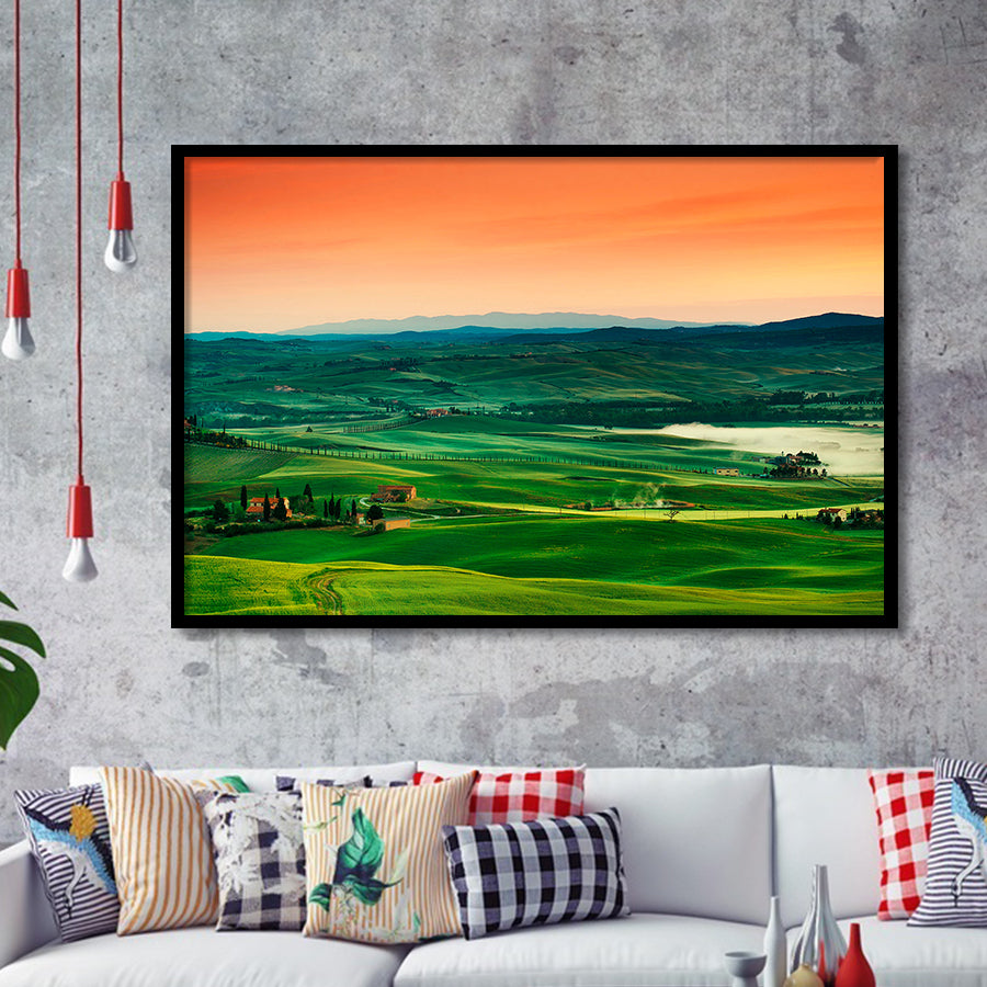 Tuscan Landscape Italy Framed Art Prints Wall Art Decor, Framed Picture, Home Decor