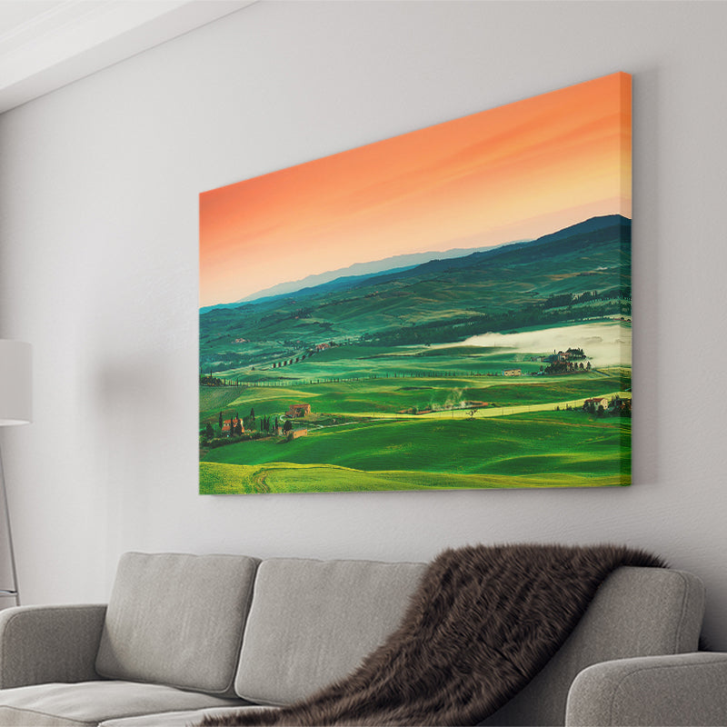 Tuscan Landscape Italy Canvas Prints Wall Art Decor - Painting Canvas,Home Decor, Ready to Hang