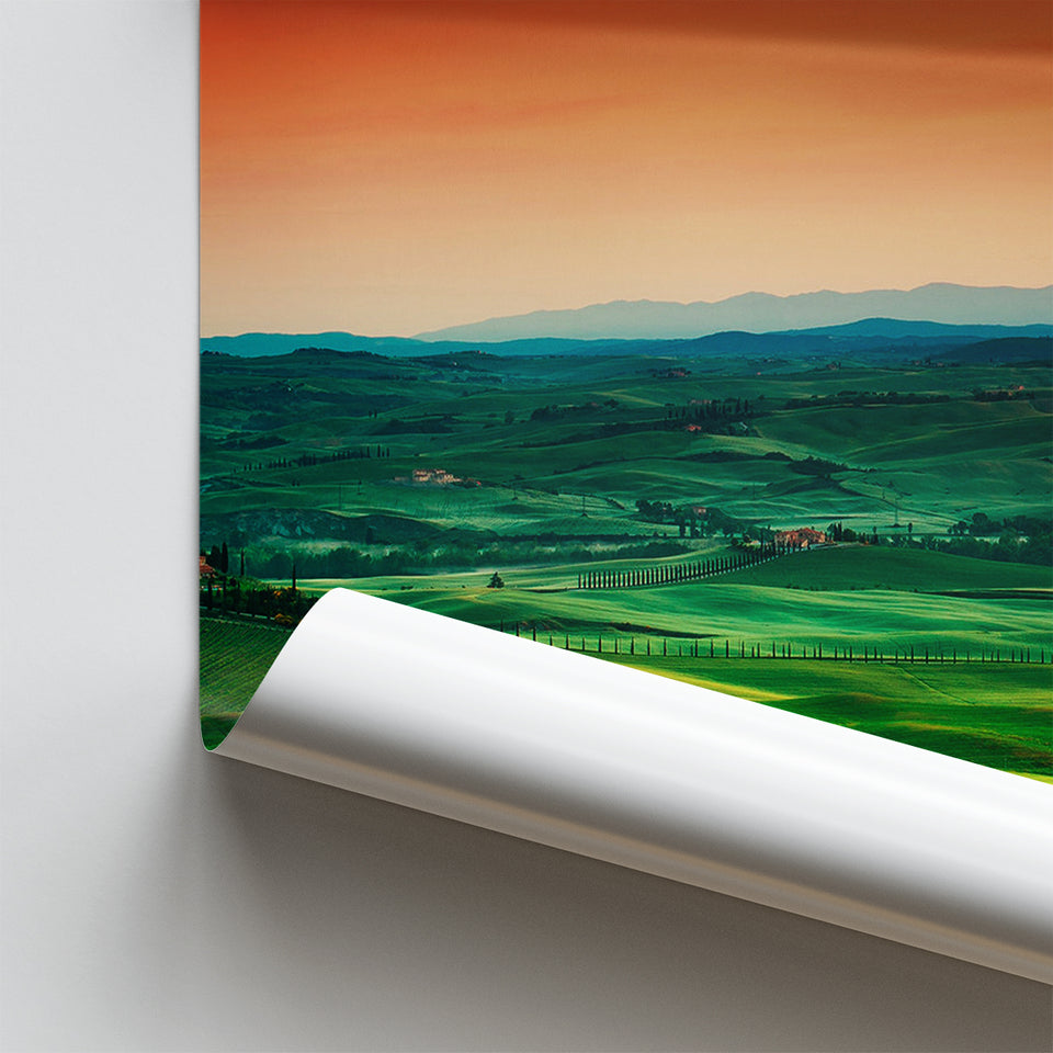 Tuscan Landscape Italy Poster Prints Wall Art Decor, Unframe, Poster Art
