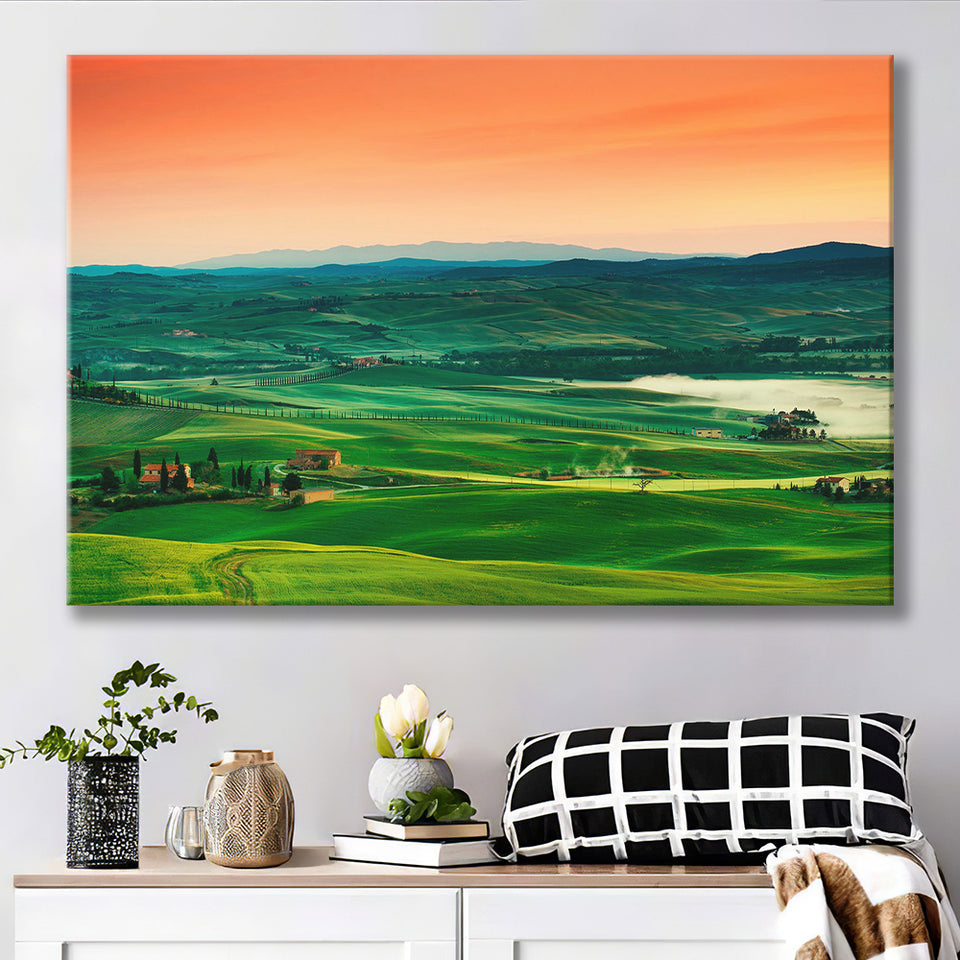 Tuscan Landscape Italy Canvas Prints Wall Art Decor - Painting Canvas,Home Decor, Ready to Hang