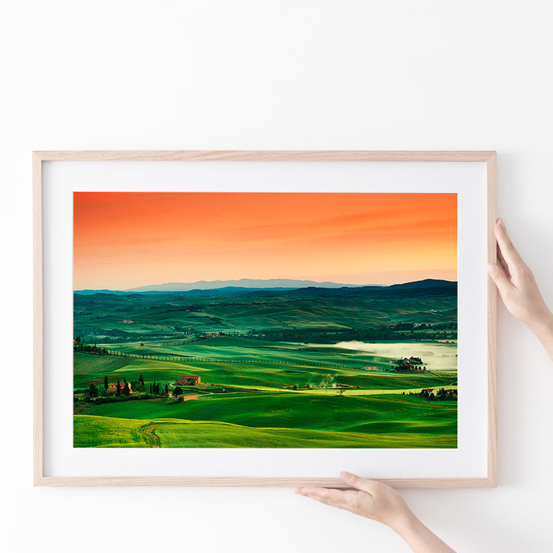 Tuscan Landscape Italy Poster Prints Wall Art Decor, Unframe, Poster Art