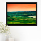 Tuscan Landscape Italy Framed Canvas Prints Wall Art Decor, Framed Picture, Floating Frame