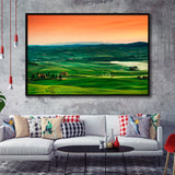 Tuscan Landscape Italy Framed Canvas Prints Wall Art Decor, Framed Picture, Floating Frame