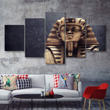 Tutankhamun Modern Egypt 5 Piece Canvas Prints Wall Art Decor - Painting Canvas, Multi Panels