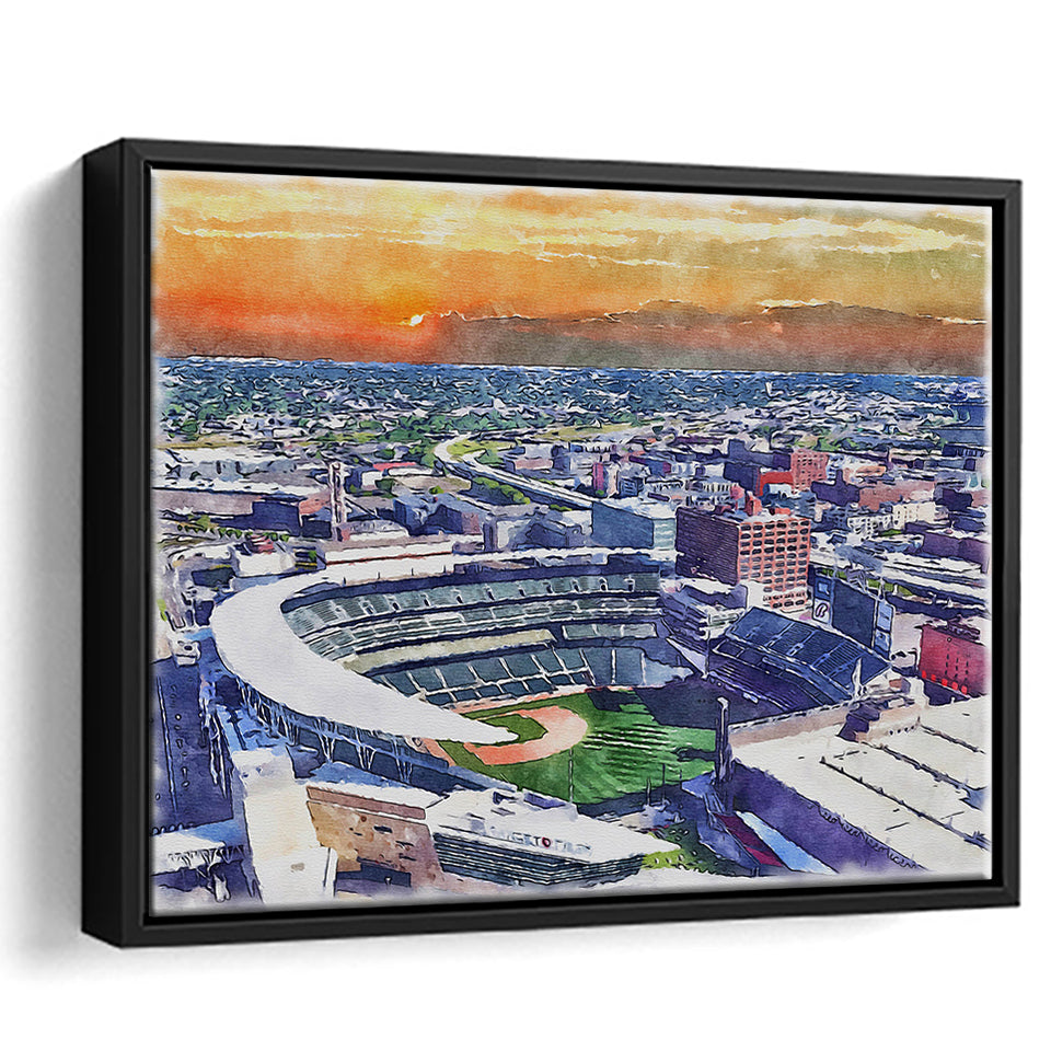 Twins Baseball Stadium Target Field Watercolor, Sport Art Prints Fan Gift, Framed Canvas Prints Wall Art Decor