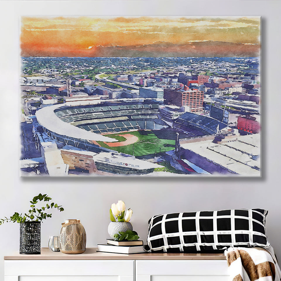 Twins Baseball Stadium Target Field Watercolor, Sport Art Prints Fan Gift, Canvas Prints Wall Art Decor