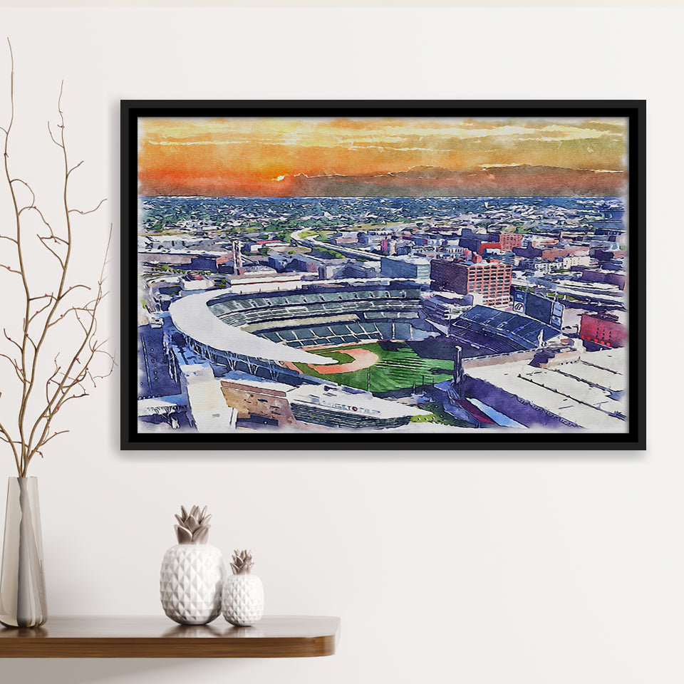 Twins Baseball Stadium Target Field Watercolor, Sport Art Prints Fan Gift, Framed Canvas Prints Wall Art Decor