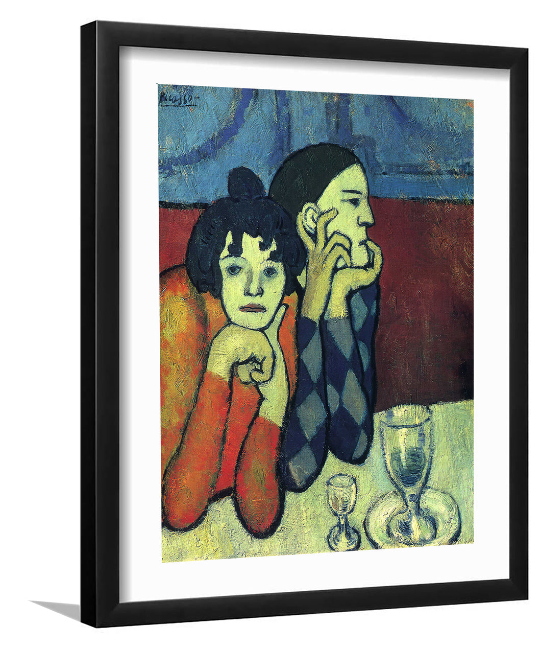 Two Acrobats (Harlequin And His Companion) By Pablo Picasso-Canvas Art,Art Print,Framed Art,Plexiglass cover