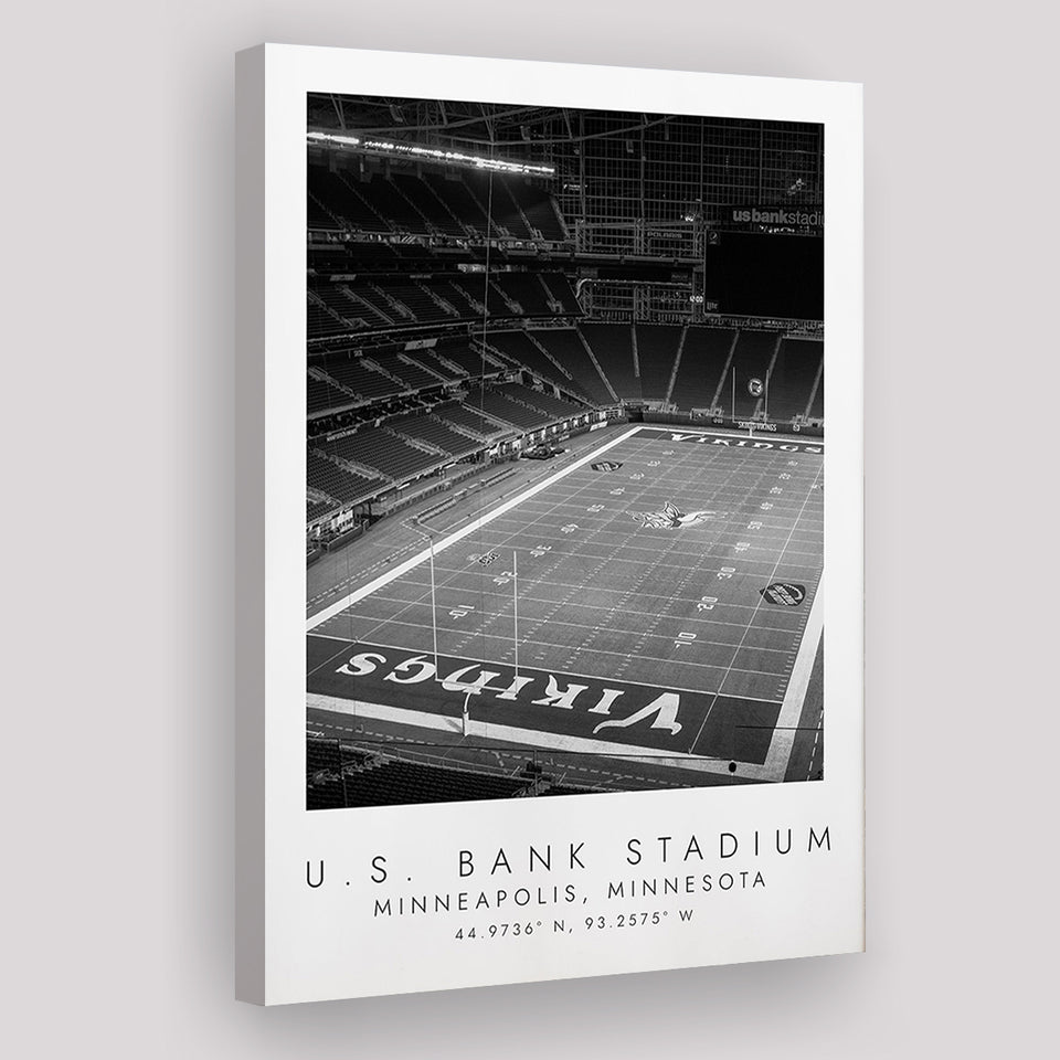 U.S. Bank Stadium Minnesota Vikings Football Lovers Black And White Art Canvas Prints Wall Art Home Decor