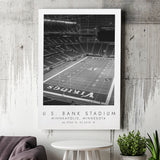 U.S. Bank Stadium Minnesota Vikings Football Lovers Black And White Art Canvas Prints Wall Art Home Decor