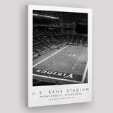 U.S. Bank Stadium Minnesota Vikings Football Lovers Black And White Art Canvas Prints Wall Art Home Decor