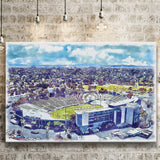 UCLA Bruins Rose Bowl Watercolor, Sport Art Prints Fan Gift, Canvas Prints Wall Art Decor