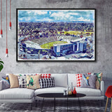 UCLA Bruins Rose Bowl Watercolor, Sport Art Prints Fan Gift, Framed Canvas Prints Wall Art Decor