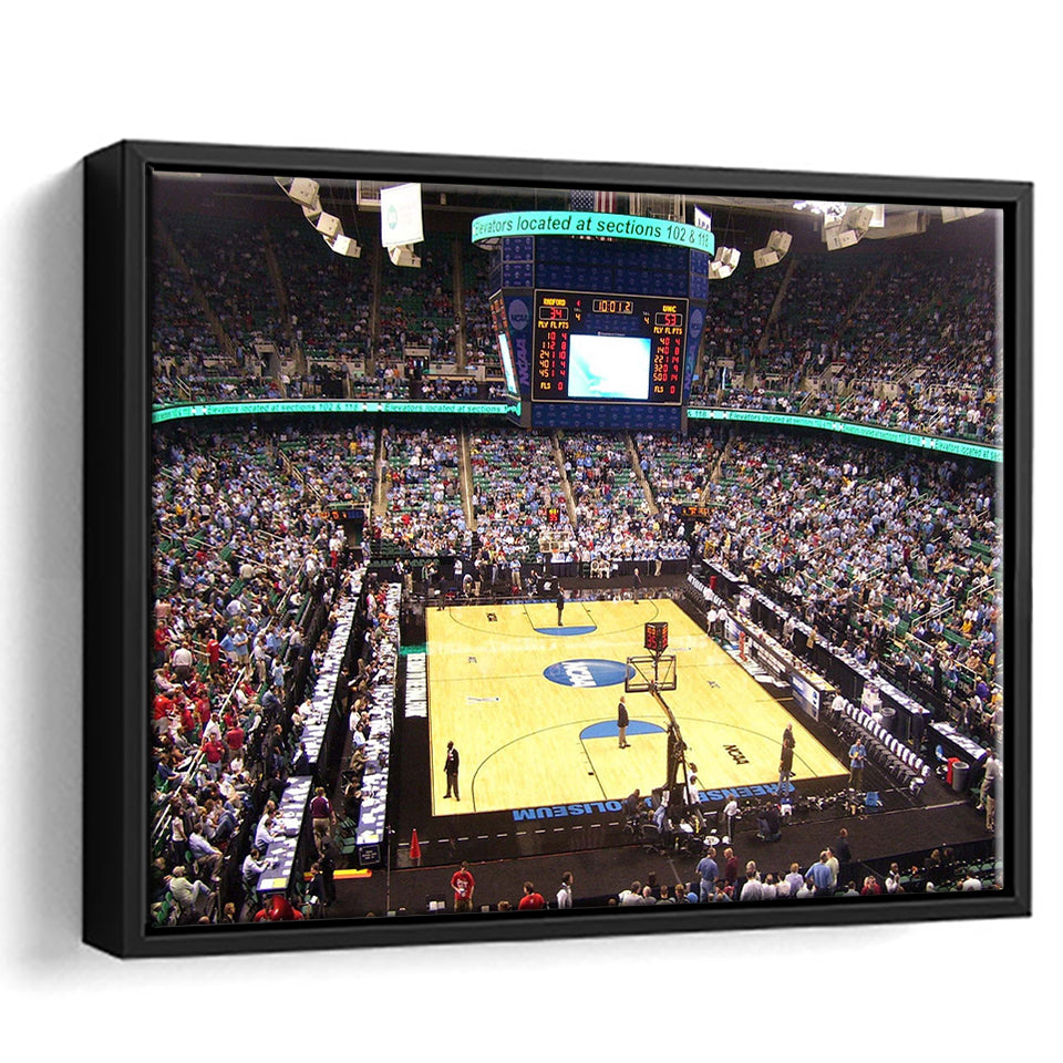 UNC Greensboro Stadium Framed Canvas Prints Greensboro Coliseum Complex Wall Art,Sport Stadium Art Prints, Fan Gift