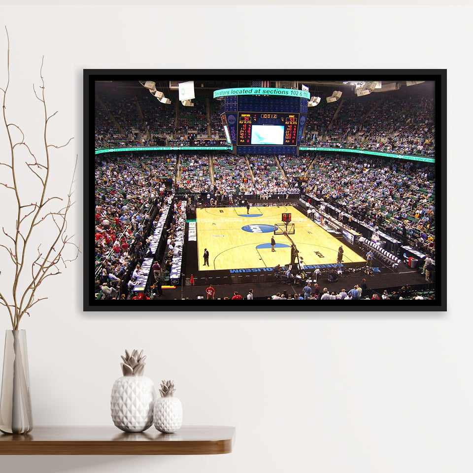 UNC Greensboro Stadium Framed Canvas Prints Greensboro Coliseum Complex Wall Art,Sport Stadium Art Prints, Fan Gift