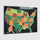 Usa Map Poster Prints Wall Art Decor, Unframe, Poster Art