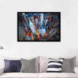 Usa City New York Buildings Manhattan Walls Skyscrapers Street Framed Wall Art Prints - Framed Prints, Prints for Sale, Framed Art