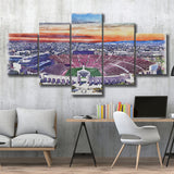 USC Trojans Los Angeles Memorial Coliseum Watercolor, 5 Pieces, Multi Panel Canvas Prints Wall Art Decor