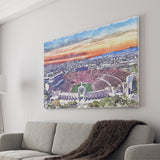 USC Trojans Los Angeles Memorial Coliseum Watercolor, Sport Art Prints Fan Gift, Canvas Prints Wall Art Decor