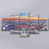 USC Trojans Los Angeles Memorial Coliseum Watercolor, 5 Pieces, Multi Panel Canvas Prints Wall Art Decor