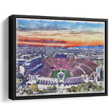 USC Trojans Los Angeles Memorial Coliseum Watercolor, Sport Art Prints Fan Gift, Framed Canvas Prints Wall Art Decor