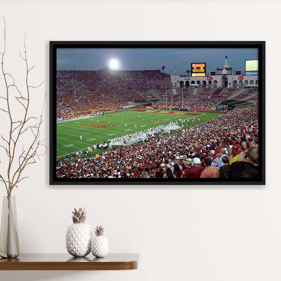 USC Trojans Framed Canvas Prints Wall Art Los Angeles Memorial Coliseum,Sport Stadium Art Prints, Fan Gift