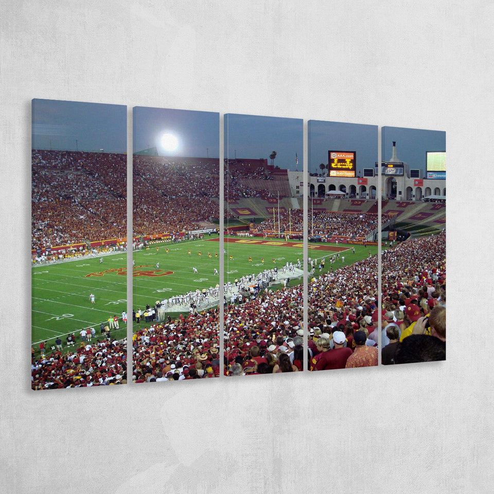 USC Trojans Wall Art Los Angeles Memorial Coliseum,Multi Panels B,Sport Stadium Art Prints, Fan Gift