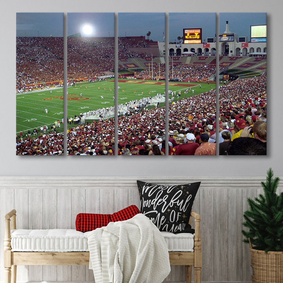 USC Trojans Wall Art Los Angeles Memorial Coliseum,Multi Panels B,Sport Stadium Art Prints, Fan Gift