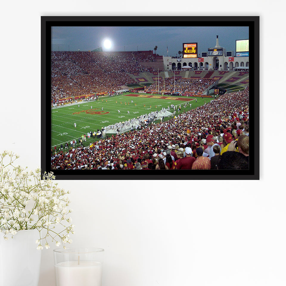 USC Trojans Framed Canvas Prints Wall Art Los Angeles Memorial Coliseum,Sport Stadium Art Prints, Fan Gift