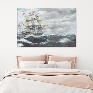 Uss Constitution Heads For Hm Frigate Guerriere 19 08 1812 Canvas Wall Art - Canvas Prints, Prints For Sale, Painting Canvas,Canvas On Sale