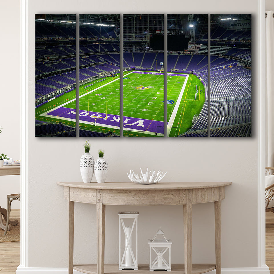 US Bank Stadium Canvas Prints Minnesota Vikings Wall Art,Multi Panels B,Sport Stadium Art Prints, Fan Gift