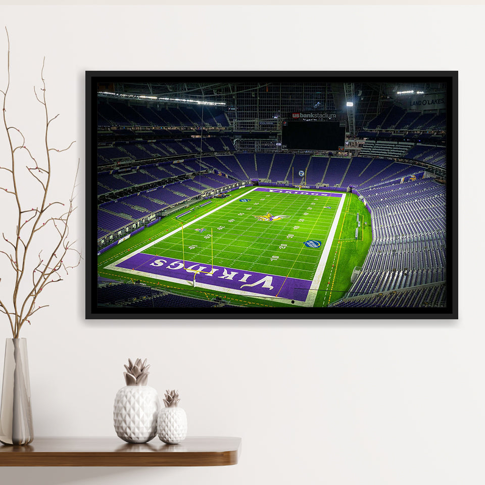 US Bank Stadium Framed Canvas Prints Minnesota Vikings Wall Art,Sport Stadium Art Prints, Fan Gift