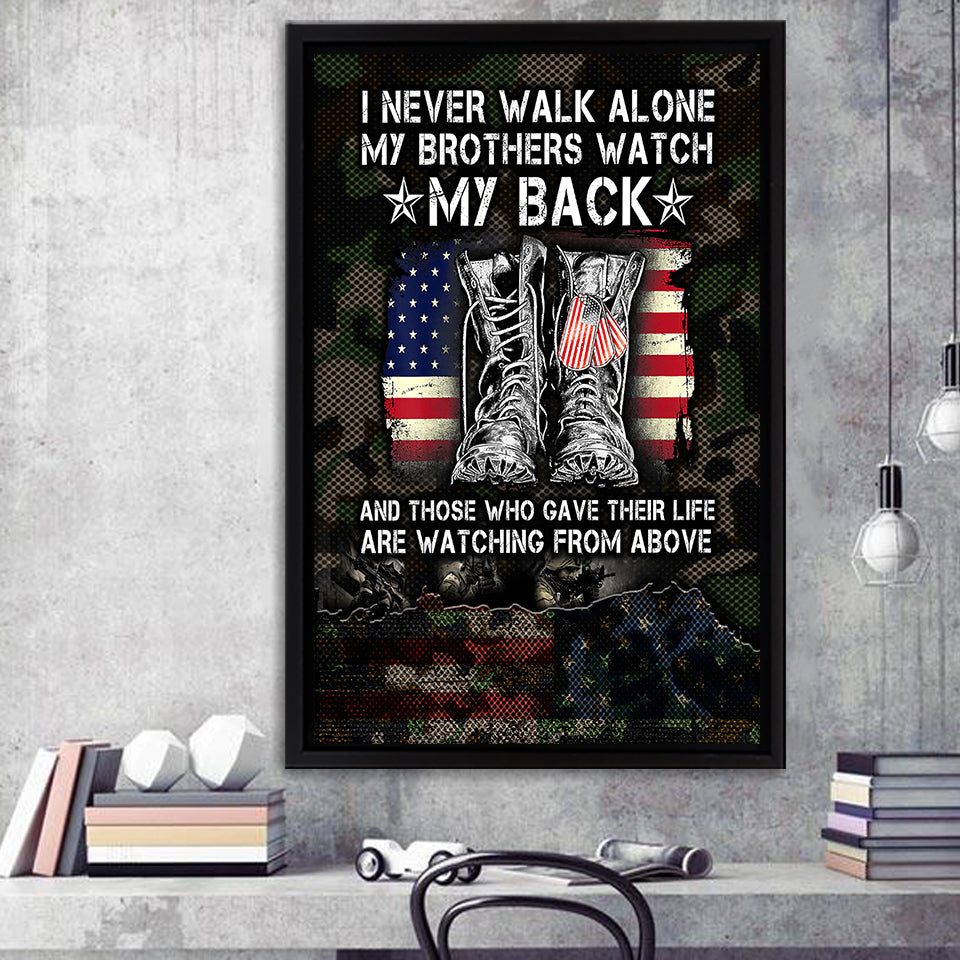 I Never Walk Alone My Brothers Watch My Back And Those Framed Canvas Prints Wall Art - Painting Canvas, Wall Decor 
