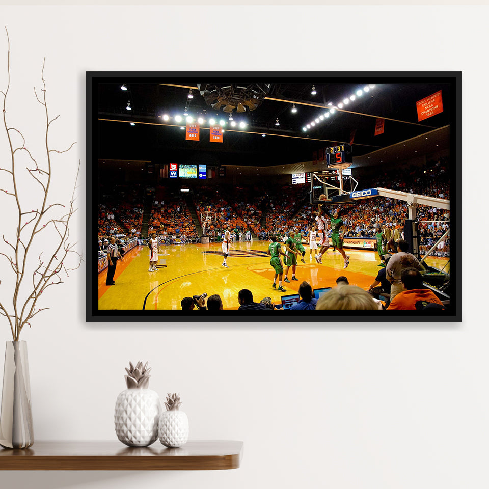 UTEP Miners Wall Art Don Haskins Center Stadium Framed Canvas Prints,Sport Stadium Art Prints, Fan Gift