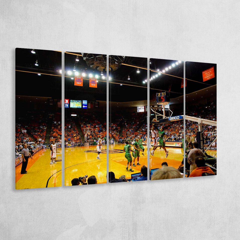 UTEP Miners Wall Art Don Haskins Center Stadium Canvas Prints,Multi Panels B,Sport Stadium Art Prints, Fan Gift
