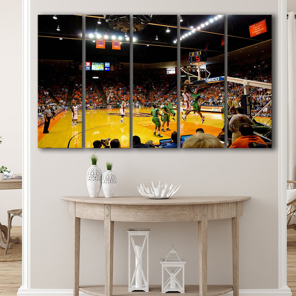 UTEP Miners Wall Art Don Haskins Center Stadium Canvas Prints,Multi Panels B,Sport Stadium Art Prints, Fan Gift