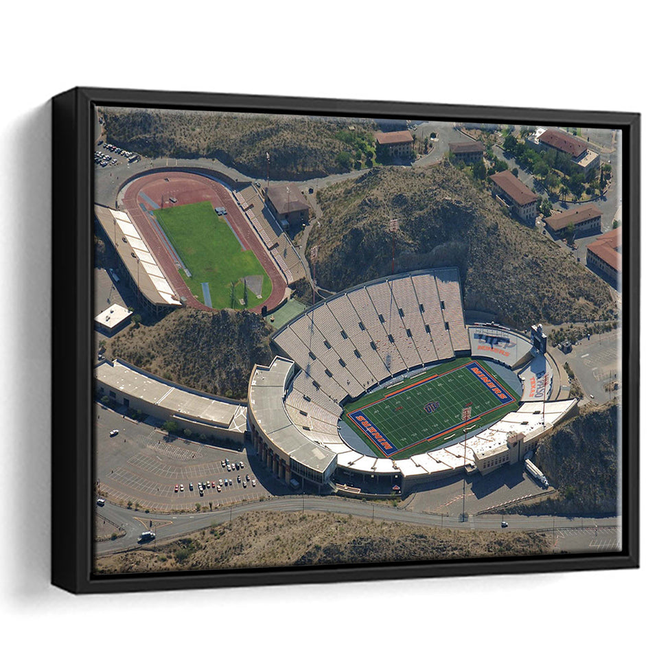 UTEP Miners Wall Art Sun Bowl Stadium Framed Canvas Prints,Sport Stadium Art Prints, Fan Gift