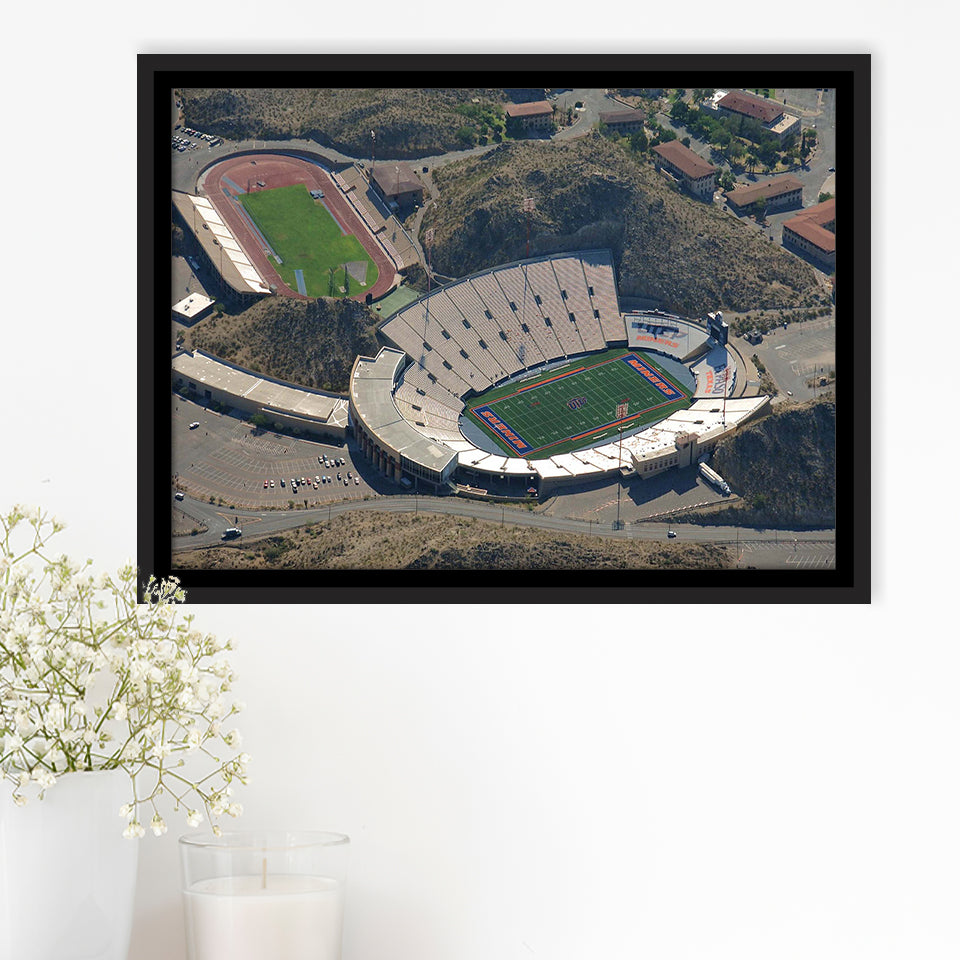 UTEP Miners Wall Art Sun Bowl Stadium Framed Canvas Prints,Sport Stadium Art Prints, Fan Gift